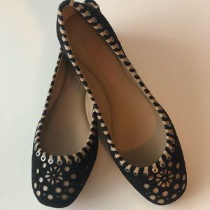 BCBG MAXAZRIA Gerrard Laser-Cut Leather Flats